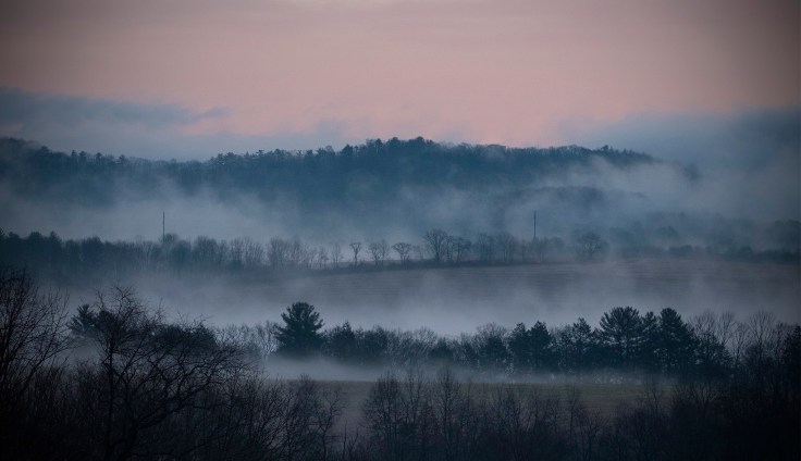 misty morning sunrise